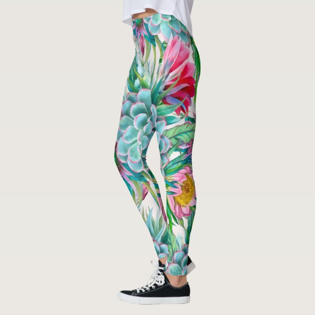 Leggings Succulent jardin tropical (Gauche)