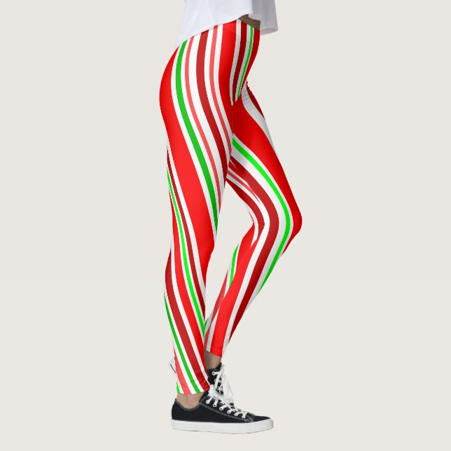 Leggings sucre de canne Aminceur Stripes Spirales Rouge Bla (Droite)