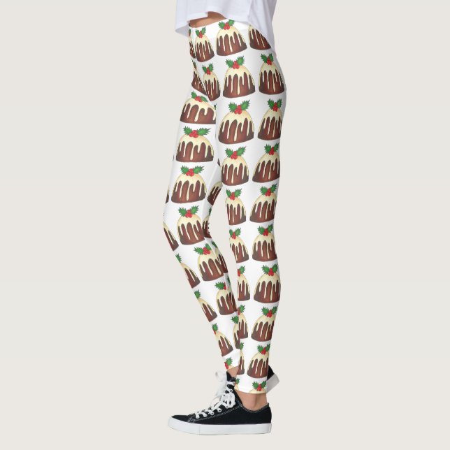 Leggings Sugar Plum Pudding Noël Vacances British Food (Gauche)