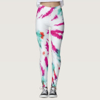 Summer Artsy Girly Neon Turquoise Pink Tie Dye Mot