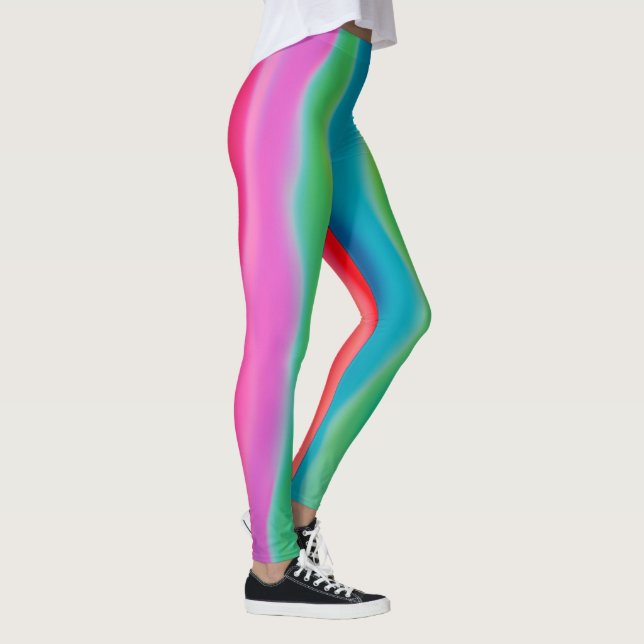 Leggings "Sunset Sorbet" Art abstrait coloré   (Droite)