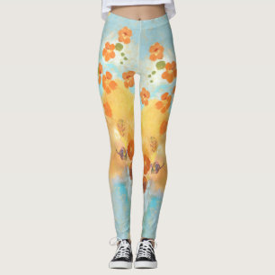 Leggings Superbe Californie Orange Poppies Champs