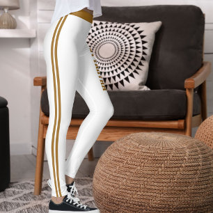 Leggings Sur mesure Nom Citation Active Femmes Rayées Yoga