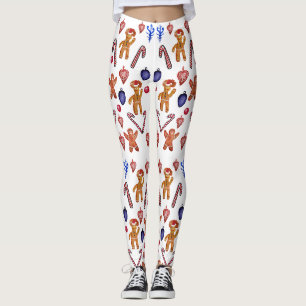 Leggings Sweets de Noël Couleur Arrière - plan personnalisé