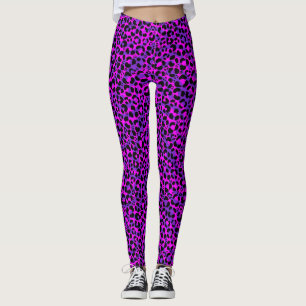 Leggings Swirl Empreinte de léopard violet