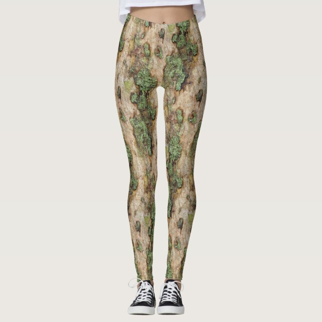 Leggings Sycamore arbre écorce mousse Lichen (Devant)
