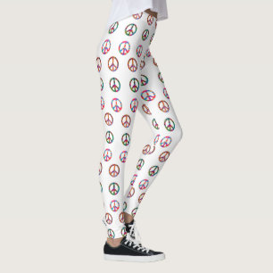 Leggings SYMBOLE DE LA PAIX RÉtro 60s Yoga multicolore