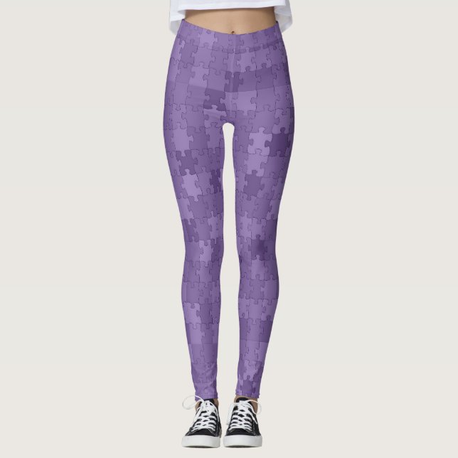 Leggings Symbole de sensibilisation sur l'autisme Puzzle Pi (Devant)