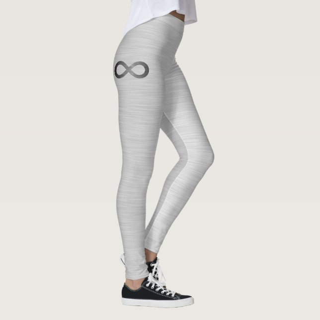Leggings Symbole d'infini sur la texture métallique de Faux (Droite)
