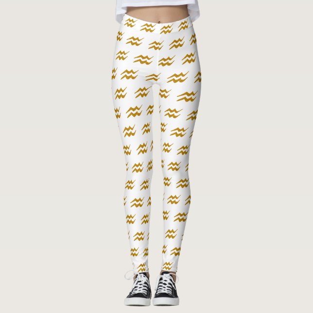 Leggings Symbole d'or Aquarius Golden Zodiac (Devant)