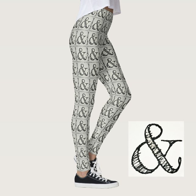 Leggings Symbole Fun Black Ampersand Noir Chic Grey (Créateur téléchargé)