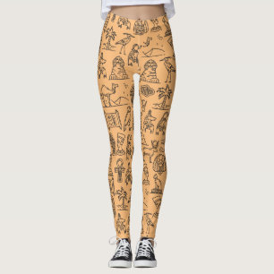 Leggings SYMBOLE Hiéroglyphique égyptien Arrière - plan