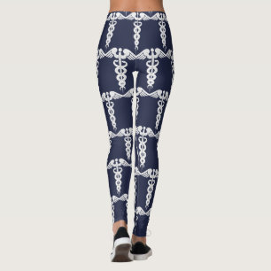 Leggings Symbole Médicale de l'infirmière bleue de la Marin