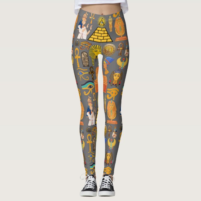 Leggings Symbole motif Hiéroglyphe égyptien antique (Devant)