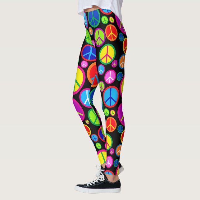Leggings Symboles de paix Super colorés Cool (Gauche)
