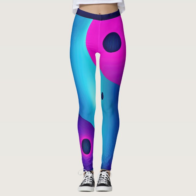 Leggings Symétrie Spirituelle : Abstrait brillant Yin Yang (Devant)
