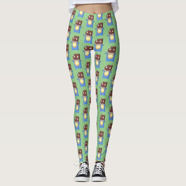 Leggings Sympa chocolat chocolat bonbon bar personnage de d (Devant)