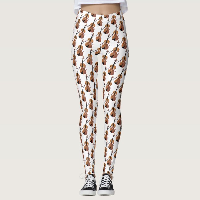 Leggings Sympa drôle violon personnage de dessin animé (Devant)