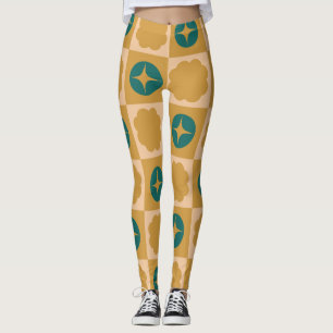 Leggings Tableau de contrôle du coeur floral de la margueri