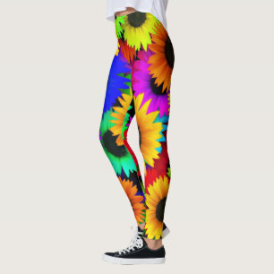 Leggings Tableau joyeux de tournesols colorés