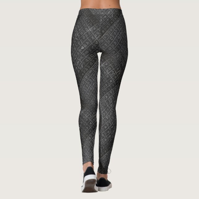 Leggings Tableau noir de tableau noir de symboles (Dos)
