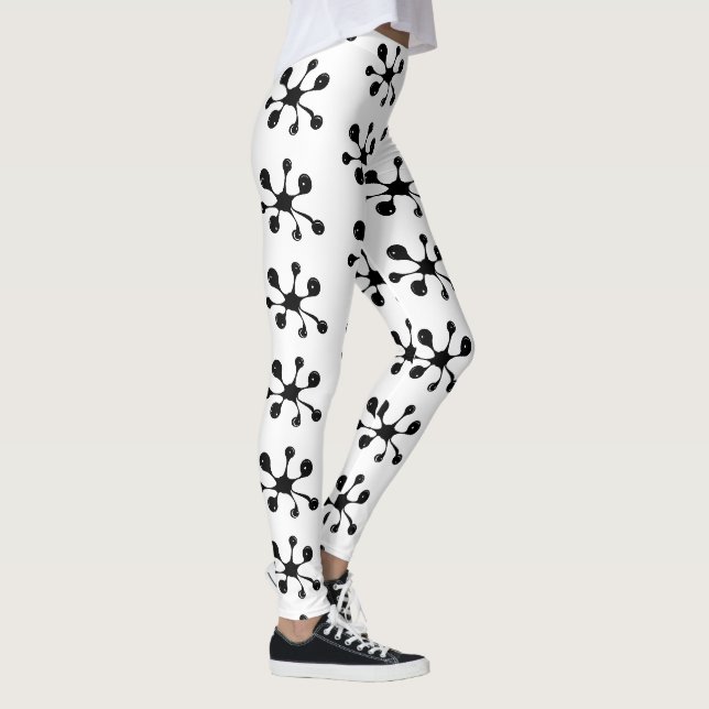 Leggings Tache abstraite de goo noir moderne (Droite)