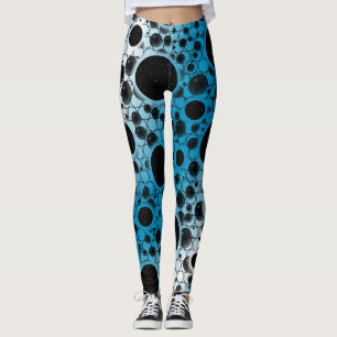 Leggings Taches de bulle spatiale - Blanc/Bleu ciel