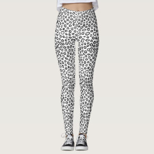 Leggings Taches de Léopard Gris Noir Féroce Style Urbain