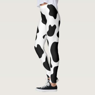 Leggings Taches de vache noires et blanches imprimer leggin