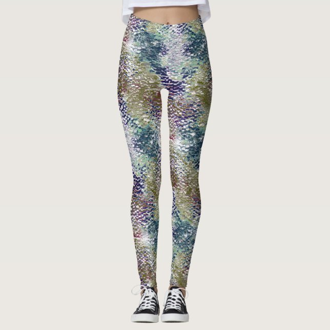 Leggings Taches et taches de peinture sous verre martelé (Devant)