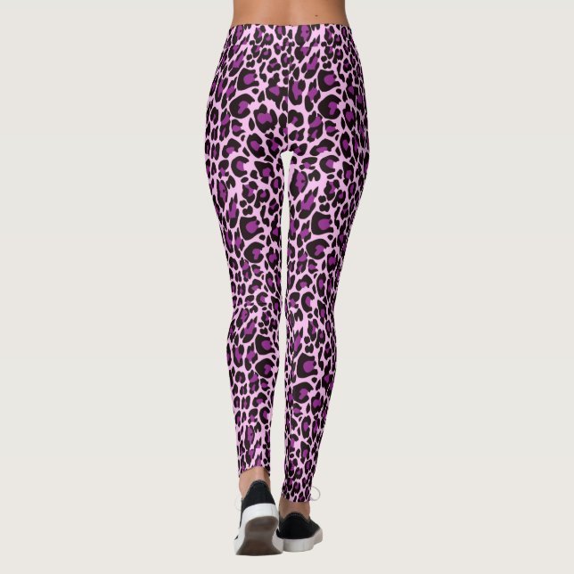 Leggings Taches pourpres de peau de léopard (Dos)