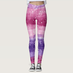 Leggings Tacheté de violet et de rose