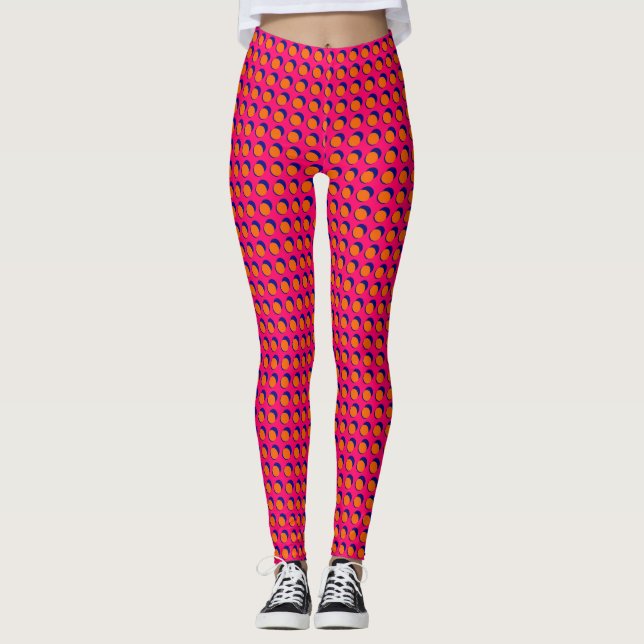 Leggings tachetés rose orange (Devant)