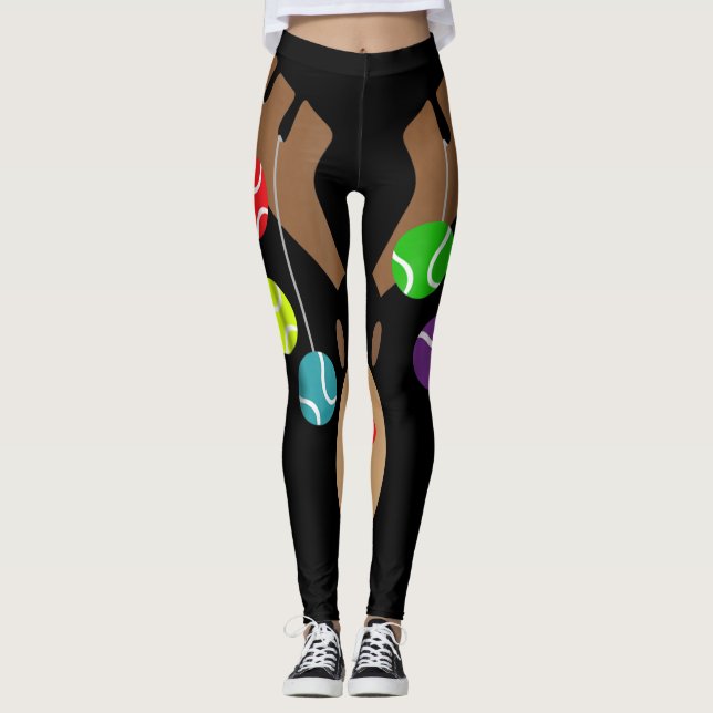 Leggings Tacky Christmas Tennis Reindeer With Tennis Ball (Devant)