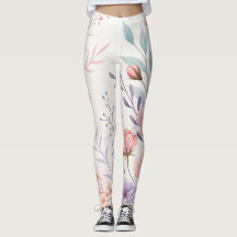 Leggings Taille Haute Floral Aquarelle