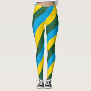 Leggings Tailles diagonales du drapeau national du Rwanda