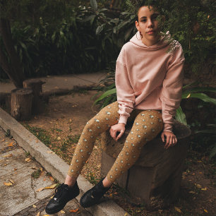 Leggings Tapirs Malais Cinnamon Cuivre Orange Motif