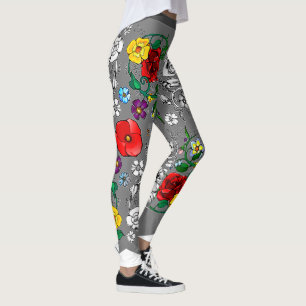 Leggings Tapis de fleurs au coquelicot