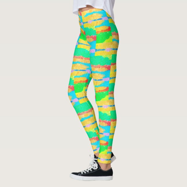 Leggings Tapis et chiffons Art pur abstrait suprême (Gauche)