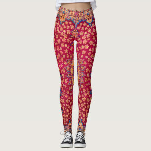 Leggings Tapis floral persan décoratif vintage