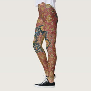 Leggings Tapis rouge or Kashan tapis Perse Asiatique