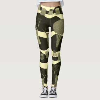 Leggings Tapisserie de bois gris : arbres motif.