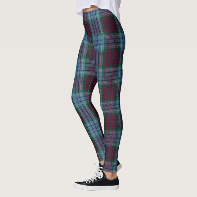 Leggings Tartan bleu mauve Dunbroch (Gauche)