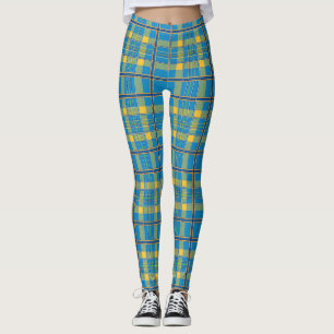 Leggings Tartan bleu, vert et jaune