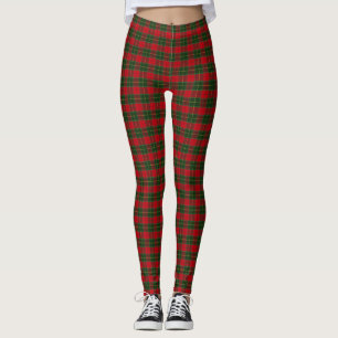 Leggings Tartan de Noël écossais Plaid rouge vert