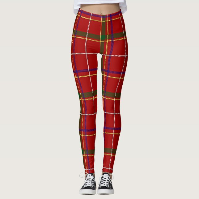 Leggings Tartan rouge coloré (Devant)