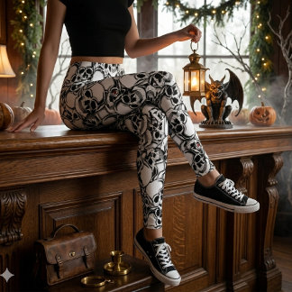 Leggings Tas de crânes Red Eye ID222