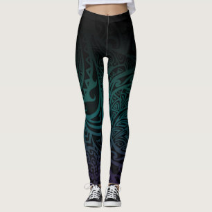 Leggings Tatou V - Guêtres turquoises et pourpres de minui