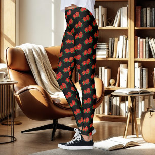 Leggings Tatouage aux roses rouges