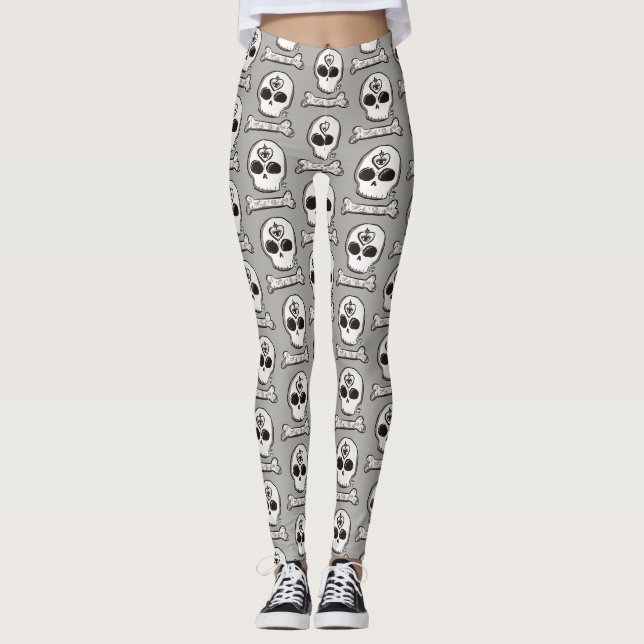 Leggings Tatouage de crâne (Devant)